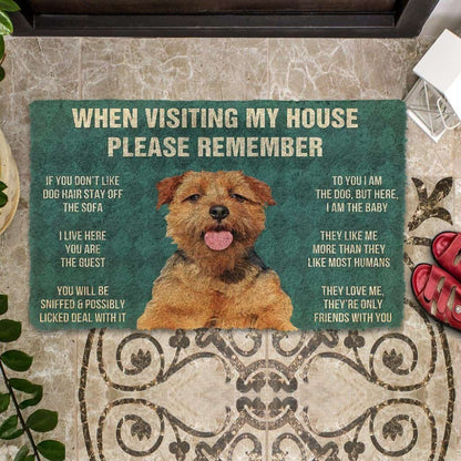 Dog Doormat 3D Please Remember Norfolk terrier House Rules Custom Doormat