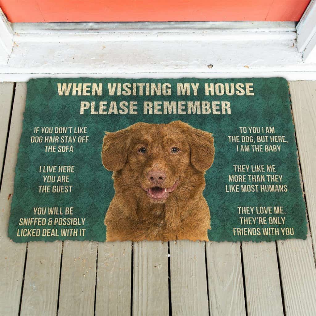Dog Doormat 3D Please Remember Nova Scotia Duck Tolling Retriever House Rules Custom Doormat