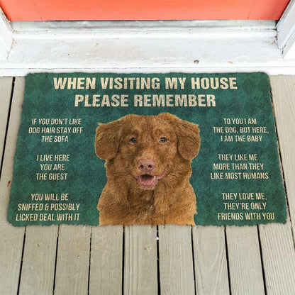 Dog Doormat 3D Please Remember Nova Scotia Duck Tolling Retriever House Rules Custom Doormat