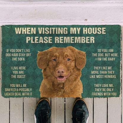 Dog Doormat 3D Please Remember Nova Scotia Duck Tolling Retriever House Rules Custom Doormat