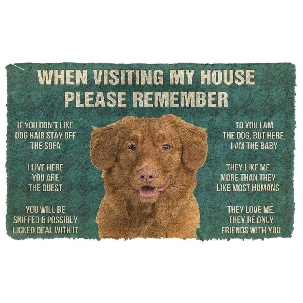 Dog Doormat 3D Please Remember Nova Scotia Duck Tolling Retriever House Rules Custom Doormat