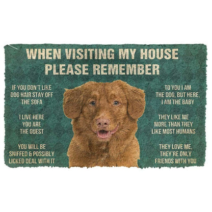 Dog Doormat 3D Please Remember Nova Scotia Duck Tolling Retriever House Rules Custom Doormat