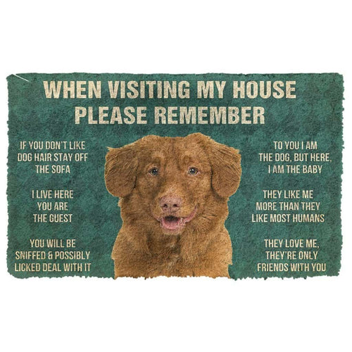 Dog Doormat 3D Please Remember Nova Scotia Duck Tolling Retriever House Rules Custom Doormat