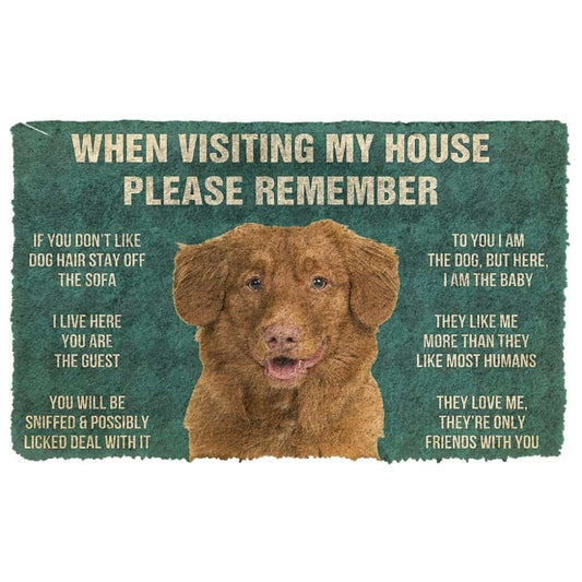Dog Doormat 3D Please Remember Nova Scotia Duck Tolling Retriever House Rules Custom Doormat
