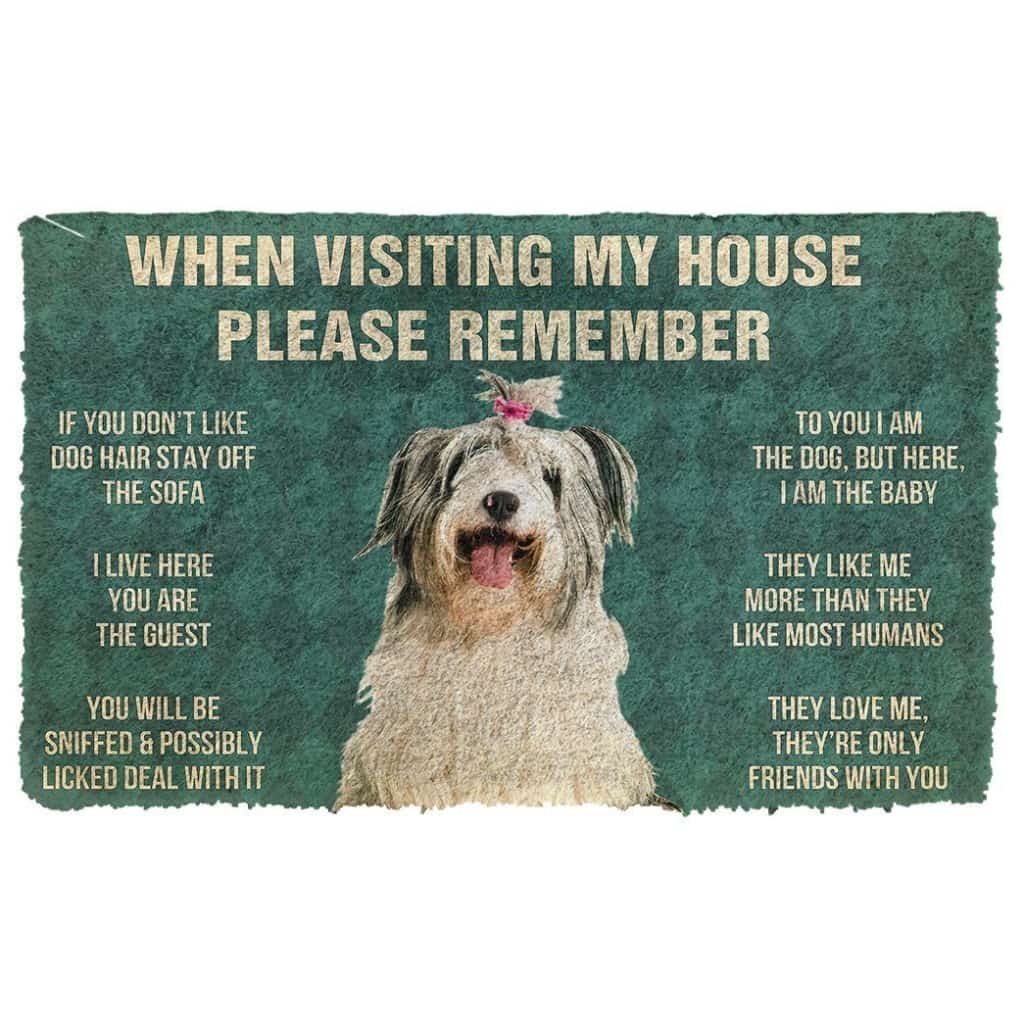 Dog Doormat 3D Please Remember Old English Sheepdog House Rules Custom Doormat