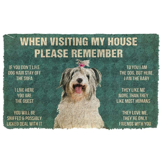 Dog Doormat 3D Please Remember Old English Sheepdog House Rules Custom Doormat
