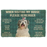 Dog Doormat 3D Please Remember Old English Sheepdog House Rules Custom Doormat