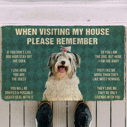 Dog Doormat 3D Please Remember Old English Sheepdog House Rules Custom Doormat