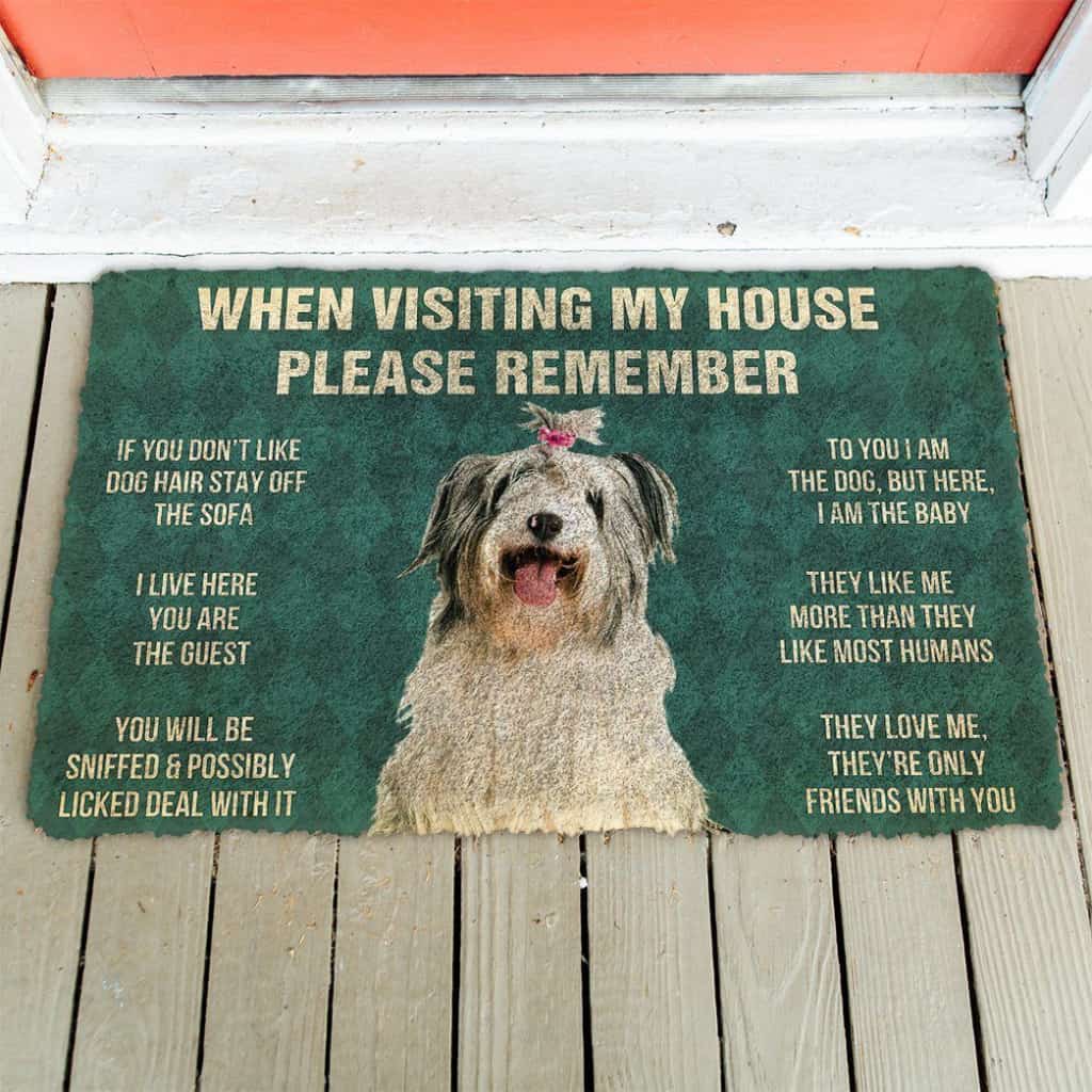 Dog Doormat 3D Please Remember Old English Sheepdog House Rules Custom Doormat