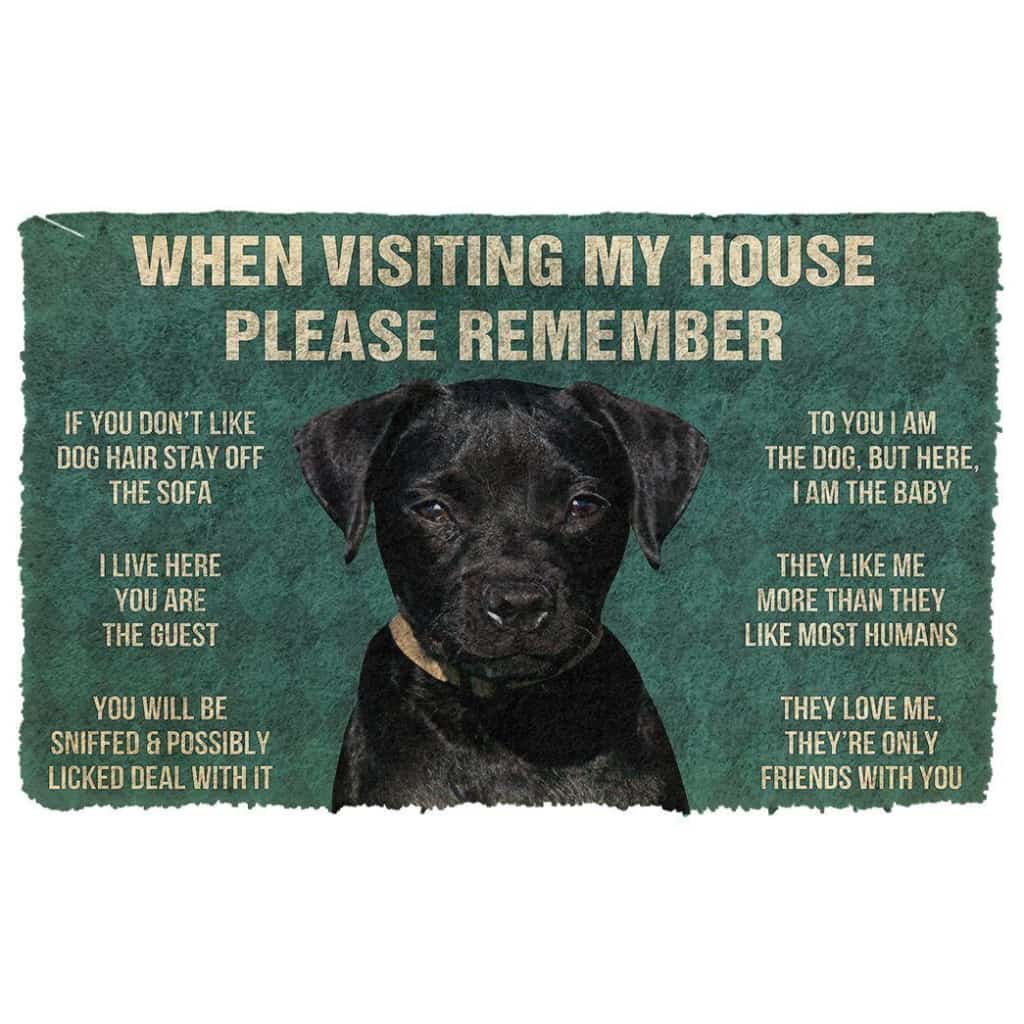 Dog Doormat 3D Please Remember Patterdale Terrier Dogs House Rules Doormat