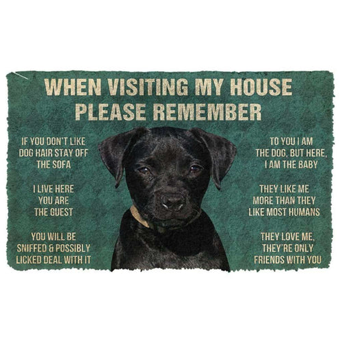 Dog Doormat 3D Please Remember Patterdale Terrier Dogs House Rules Doormat