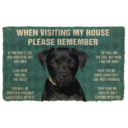 Dog Doormat 3D Please Remember Patterdale Terrier Dogs House Rules Doormat