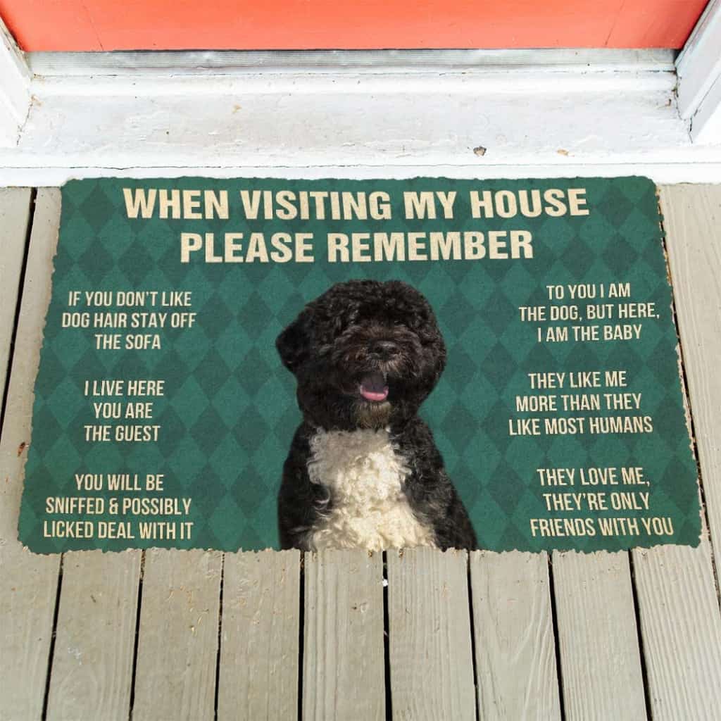 Dog Doormat 3D Please Remember Portuguese Water Dogs House Rules Custom Doormat
