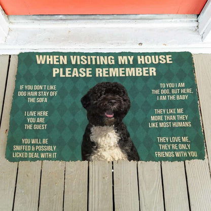 Dog Doormat 3D Please Remember Portuguese Water Dogs House Rules Custom Doormat