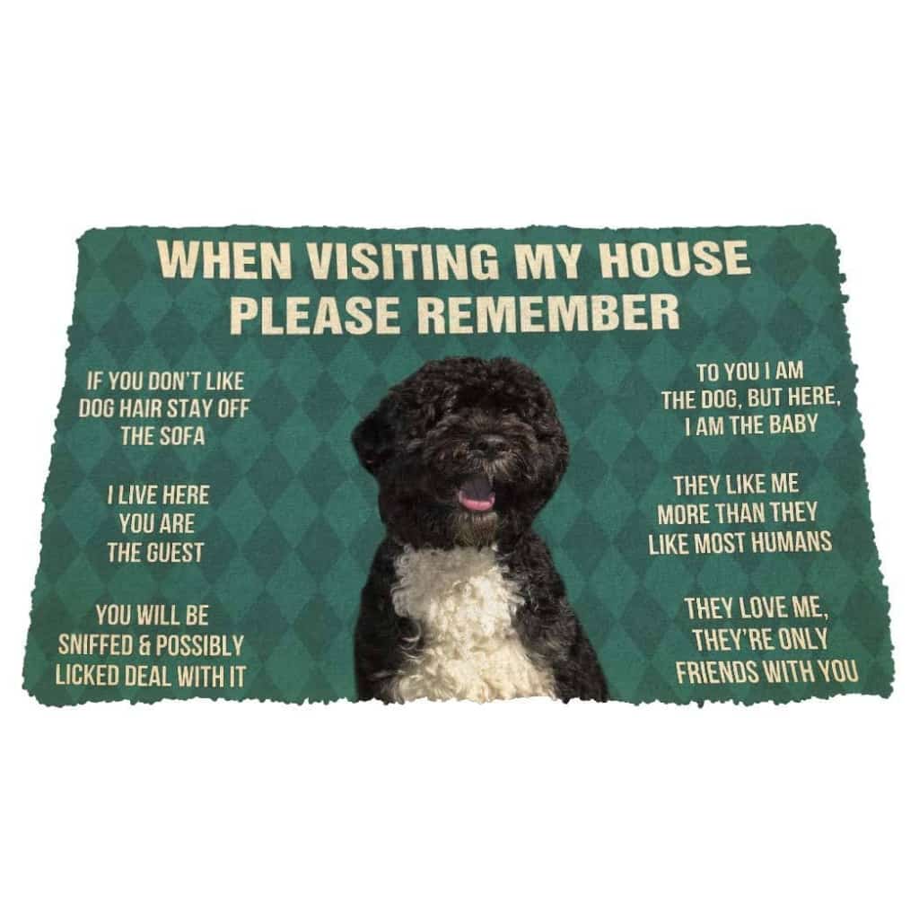 Dog Doormat 3D Please Remember Portuguese Water Dogs House Rules Custom Doormat
