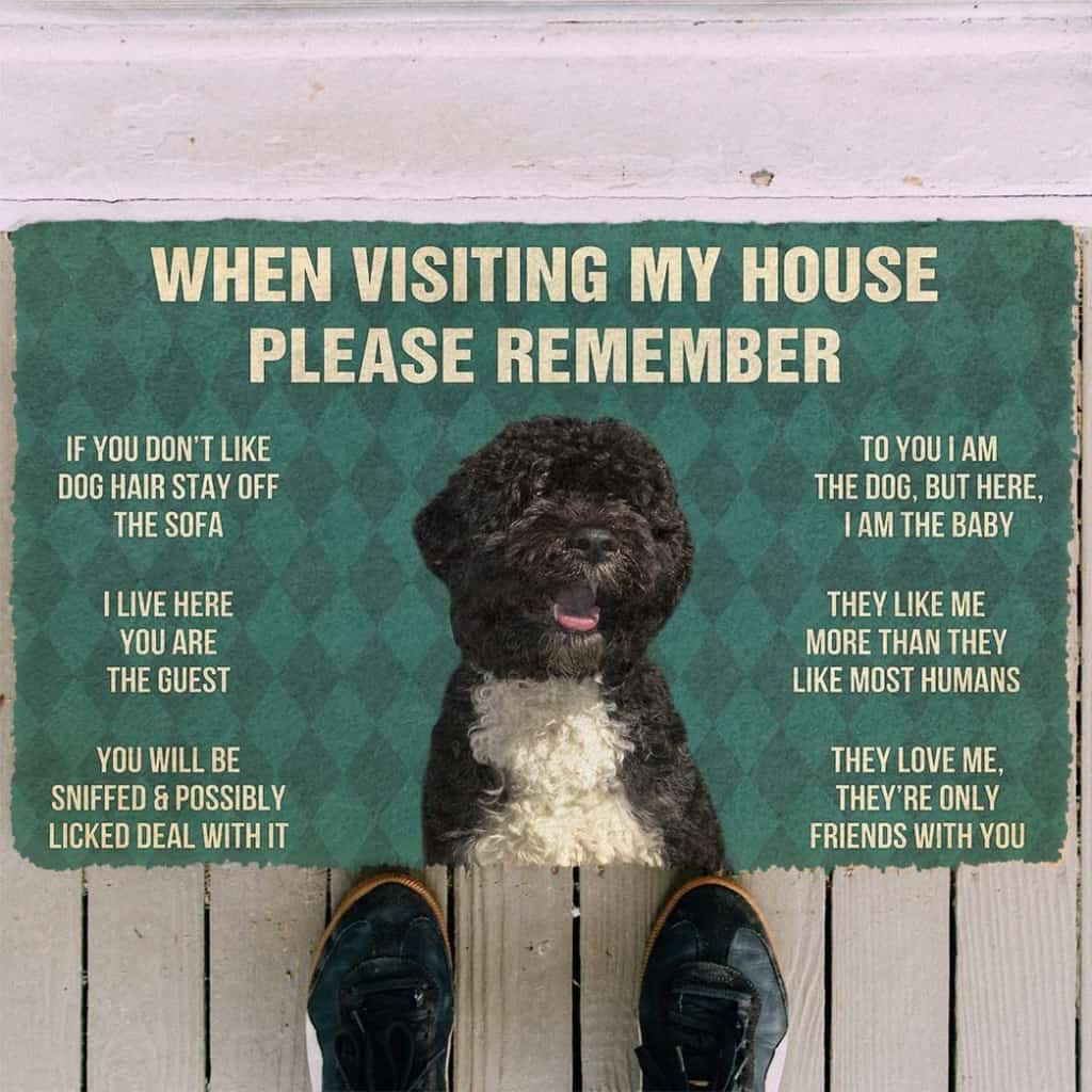 Dog Doormat 3D Please Remember Portuguese Water Dogs House Rules Custom Doormat