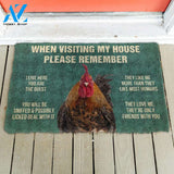 Dog Doormat 3D Please Remember Roosters House Rule Custom Doormat