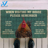 Dog Doormat 3D Please Remember Roosters House Rule Custom Doormat