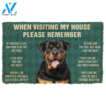 Dog Doormat 3D Please Remember Rottweiler Dog's House Rules Doormat