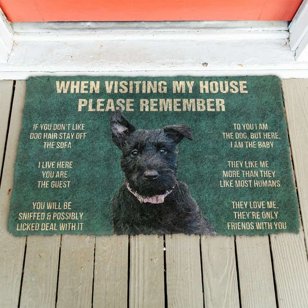 Dog Doormat 3D Please Remember Scottish Terrier Dogs House Rules Doormat