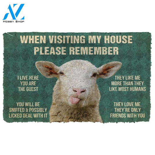 Dog Doormat 3D Please Remember Sheeps House Rule Custom Doormat
