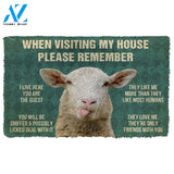 Dog Doormat 3D Please Remember Sheeps House Rule Custom Doormat