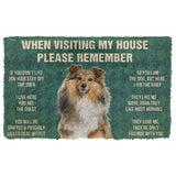 Dog Doormat 3D Please Remember Shetland Sheepdog House Rules Custom Doormat