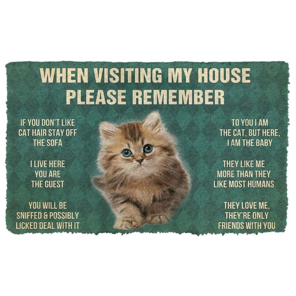 Dog Doormat 3D Please Remember Siberian Maine Kitten Cats House Rules Custom Doormat