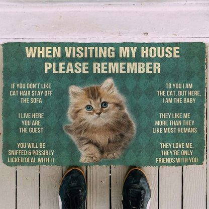 Dog Doormat 3D Please Remember Siberian Maine Kitten Cats House Rules Custom Doormat