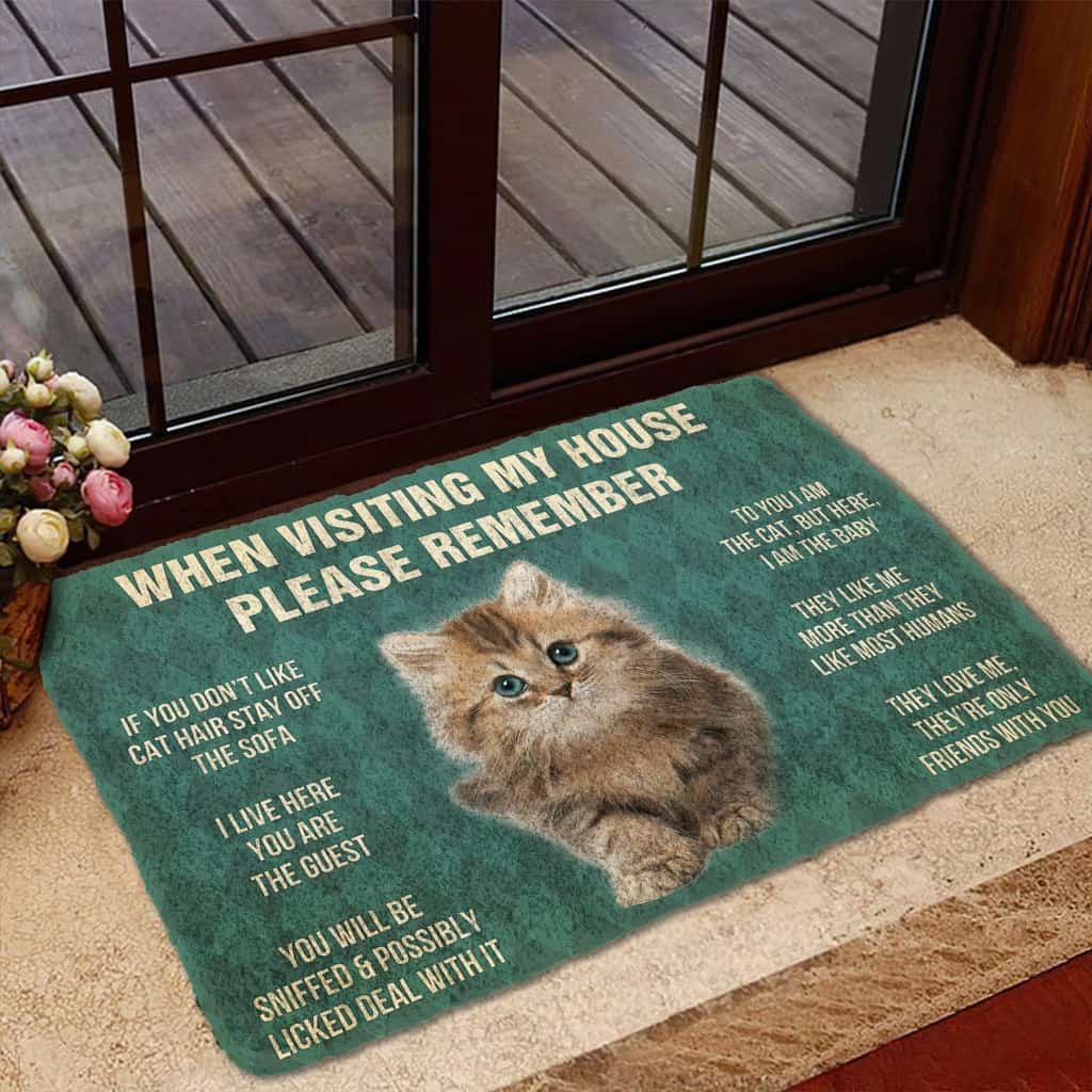 Dog Doormat 3D Please Remember Siberian Maine Kitten Cats House Rules Custom Doormat