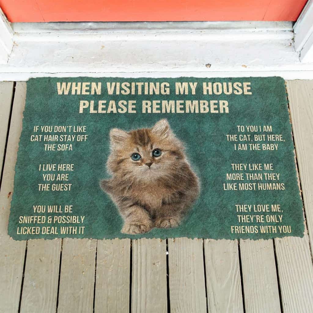 Dog Doormat 3D Please Remember Siberian Maine Kitten Cats House Rules Custom Doormat