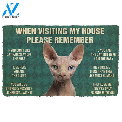 Dog Doormat 3D Please Remember Sphynx Cat House Rules Doormat