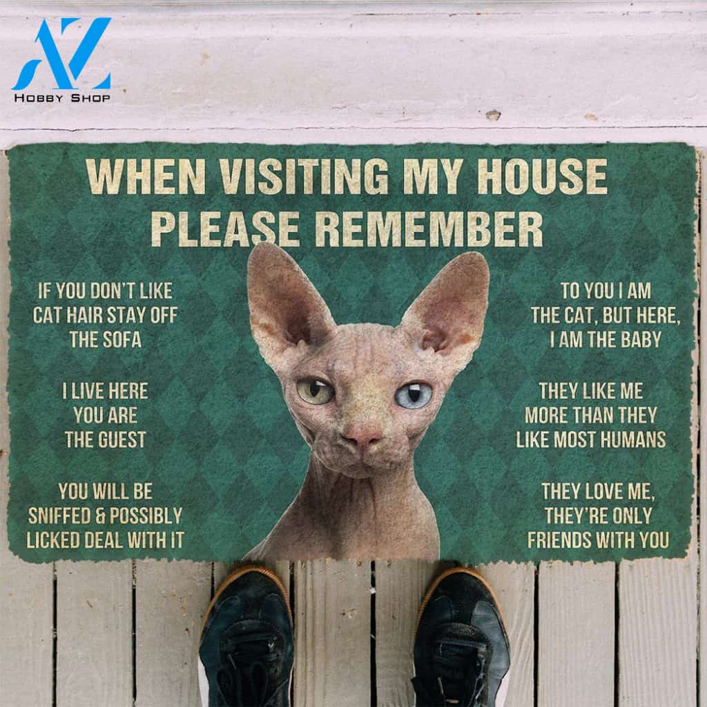 Dog Doormat 3D Please Remember Sphynx Cat House Rules Doormat