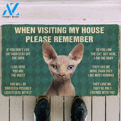 Dog Doormat 3D Please Remember Sphynx Cat House Rules Doormat