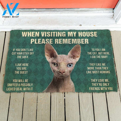 Dog Doormat 3D Please Remember Sphynx Cat House Rules Doormat