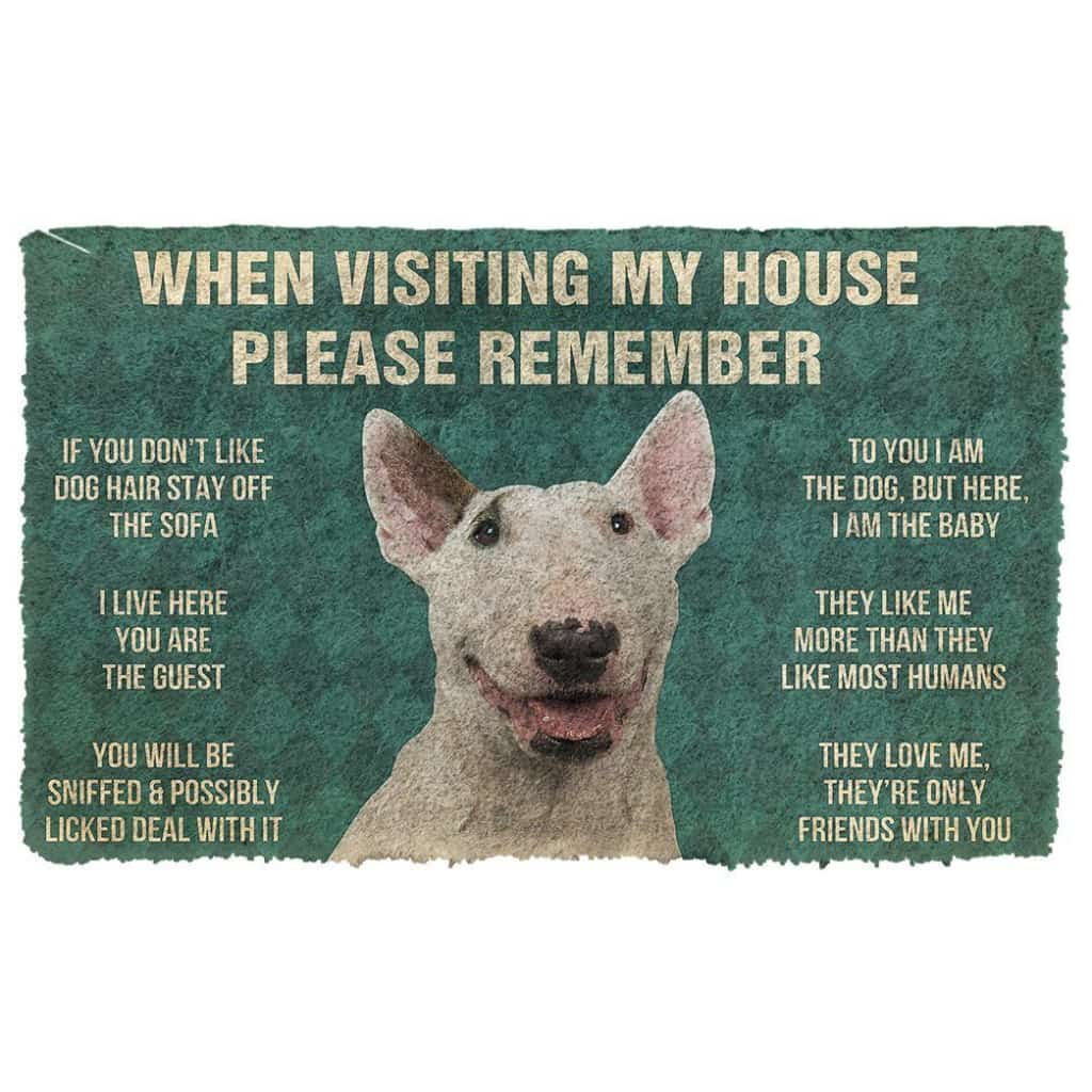 Dog Doormat 3D Please Remember Staffordshire Bull Terrier House Rules Custom Doormat