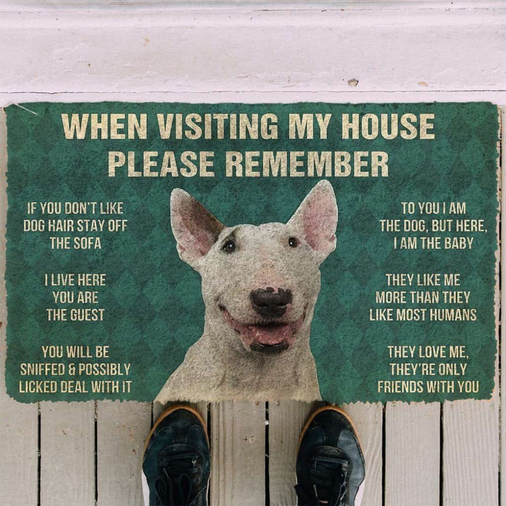 Dog Doormat 3D Please Remember Staffordshire Bull Terrier House Rules Custom Doormat