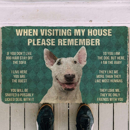 Dog Doormat 3D Please Remember Staffordshire Bull Terrier House Rules Custom Doormat