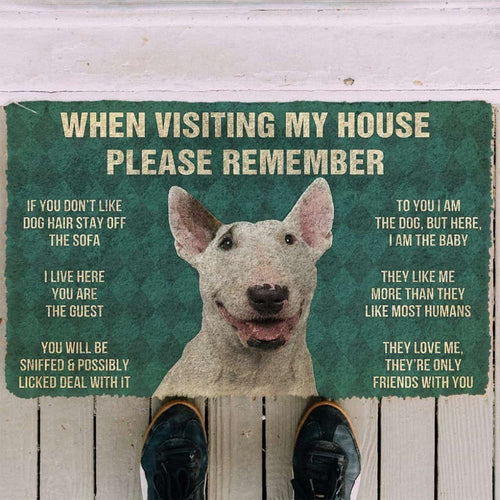Dog Doormat 3D Please Remember Staffordshire Bull Terrier House Rules Custom Doormat