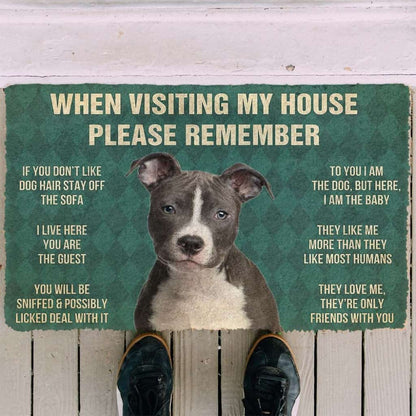 Dog Doormat 3D Please Remember Staffordshire Bull Terrier House Rules Custom Doormat