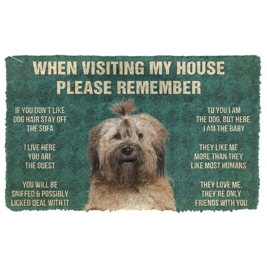 Dog Doormat 3D Please Remember Tibetan Terrier Dogs House Rules Doormat