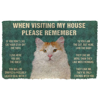 Dog Doormat 3D Please Remember Turkish Van Cat House Rules Custom Doormat