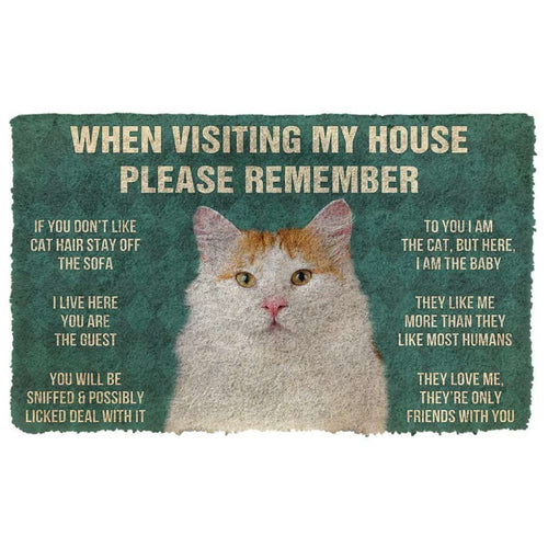 Dog Doormat 3D Please Remember Turkish Van Cat House Rules Custom Doormat