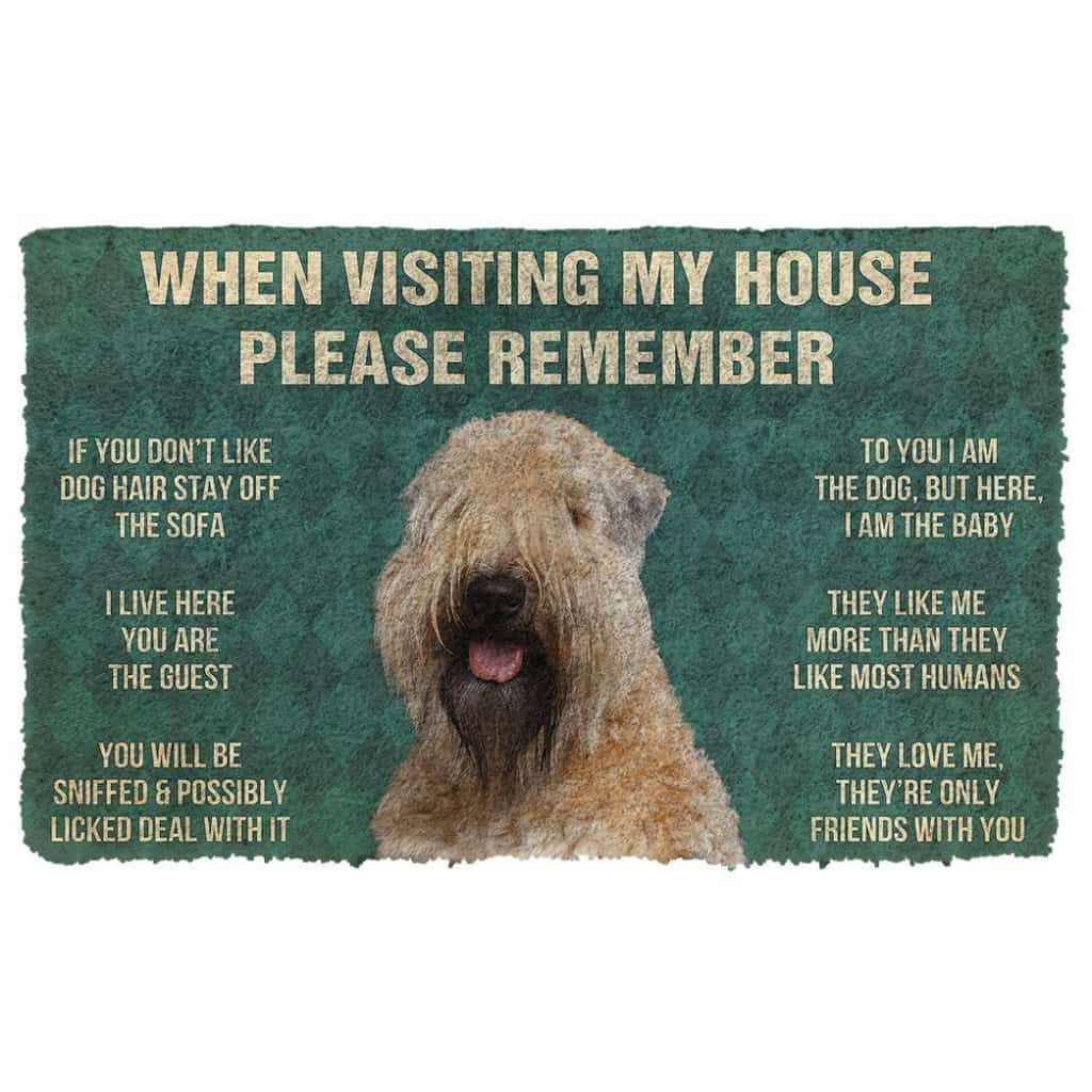 Dog Doormat 3D Please Remember Wheaten Terrier House Rules Custom Doormat