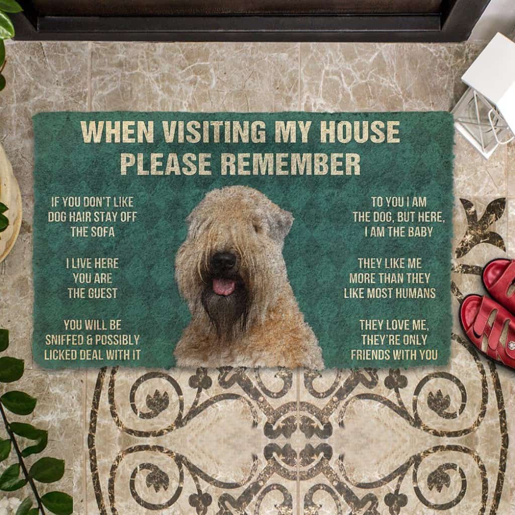 Dog Doormat 3D Please Remember Wheaten Terrier House Rules Custom Doormat