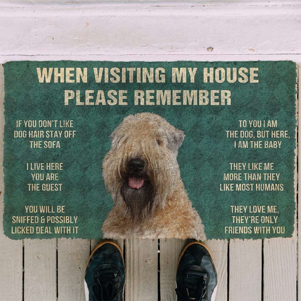Dog Doormat 3D Please Remember Wheaten Terrier House Rules Custom Doormat
