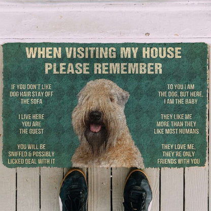 Dog Doormat 3D Please Remember Wheaten Terrier House Rules Custom Doormat