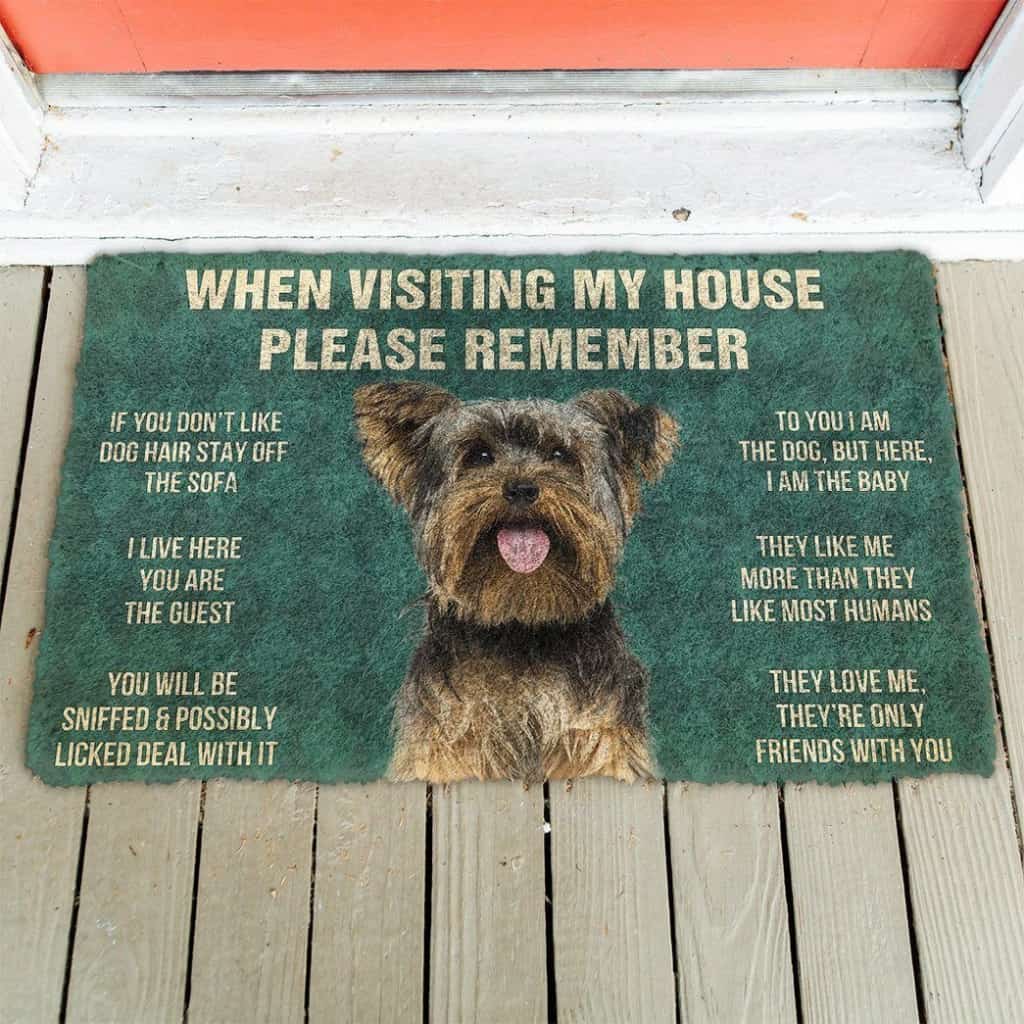 Dog Doormat 3D Please Remember Yorkshire Terrier Dog's House Rules Doormat