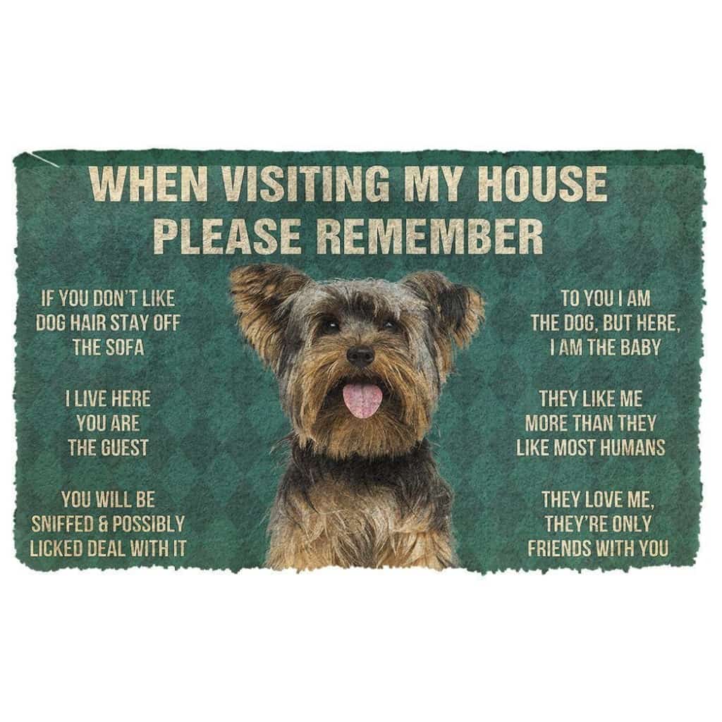 Dog Doormat 3D Please Remember Yorkshire Terrier Dog's House Rules Doormat