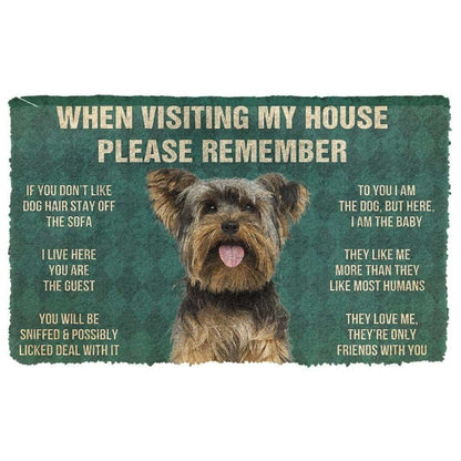 Dog Doormat 3D Please Remember Yorkshire Terrier Dog's House Rules Doormat